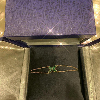 [⭐Veyra]JEUX BRACELET MALACHITE PINK GOLD 1 DIAMOND
