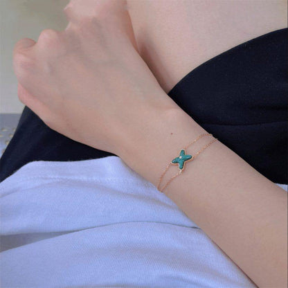 [⭐Veyra]JEUX BRACELET MALACHITE PINK GOLD 1 DIAMOND