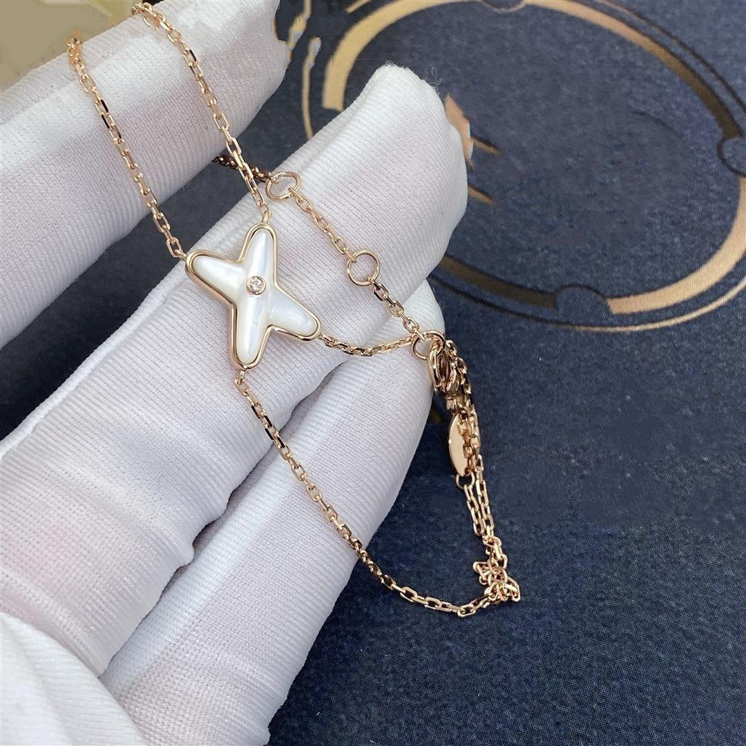 [⭐Veyra]JEUX BRACELET WHITE MOP PINK GOLD 1 DIAMOND