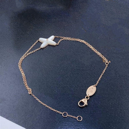 [⭐Veyra]JEUX BRACELET WHITE MOP PINK GOLD 1 DIAMOND