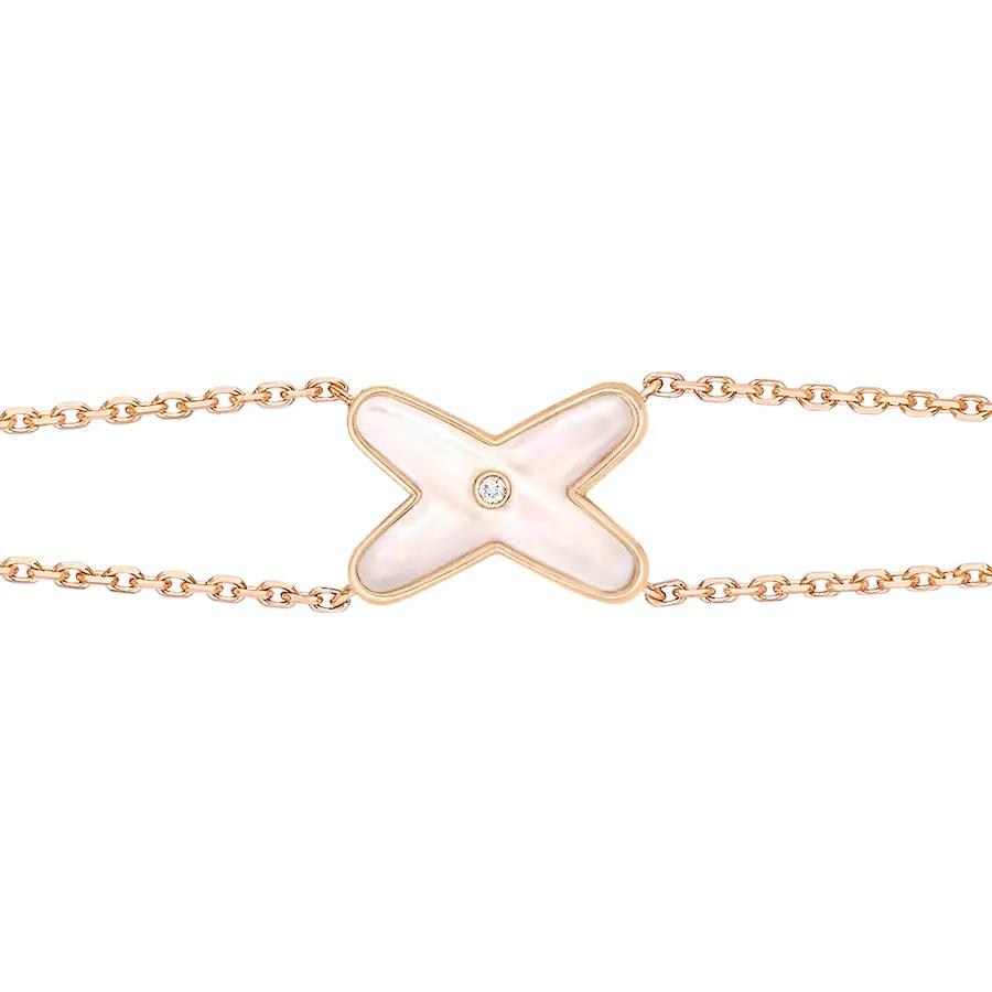 [⭐Veyra]JEUX BRACELET WHITE MOP PINK GOLD 1 DIAMOND