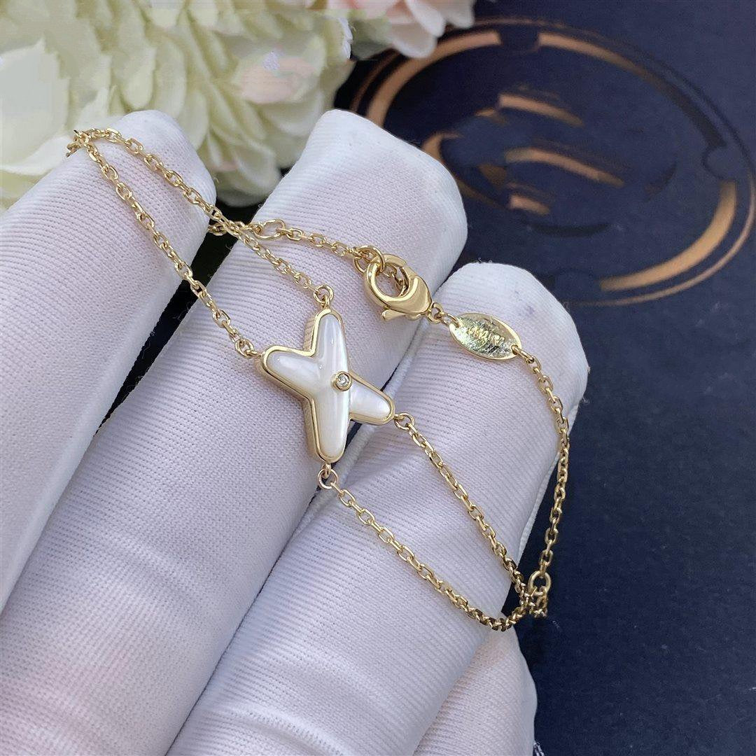 [⭐Veyra]JEUX BRACELET WHITE MOP GOLD 1 DIAMOND