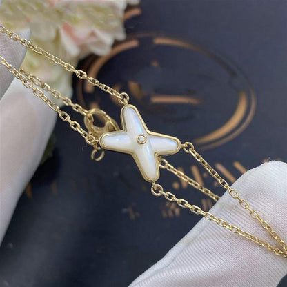 [⭐Veyra]JEUX BRACELET WHITE MOP GOLD 1 DIAMOND