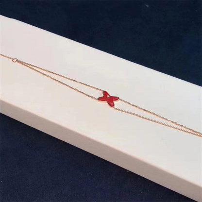 [⭐Veyra]JEUX BRACELET CARNELIAN PINK GOLD 1 DIAMOND
