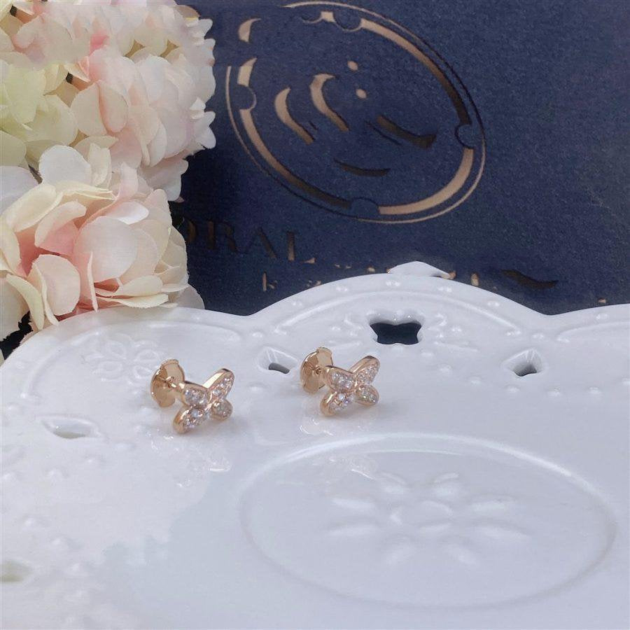 [⭐Veyra]JEUX DE PINK GOLD DIAMOND EARRINGS