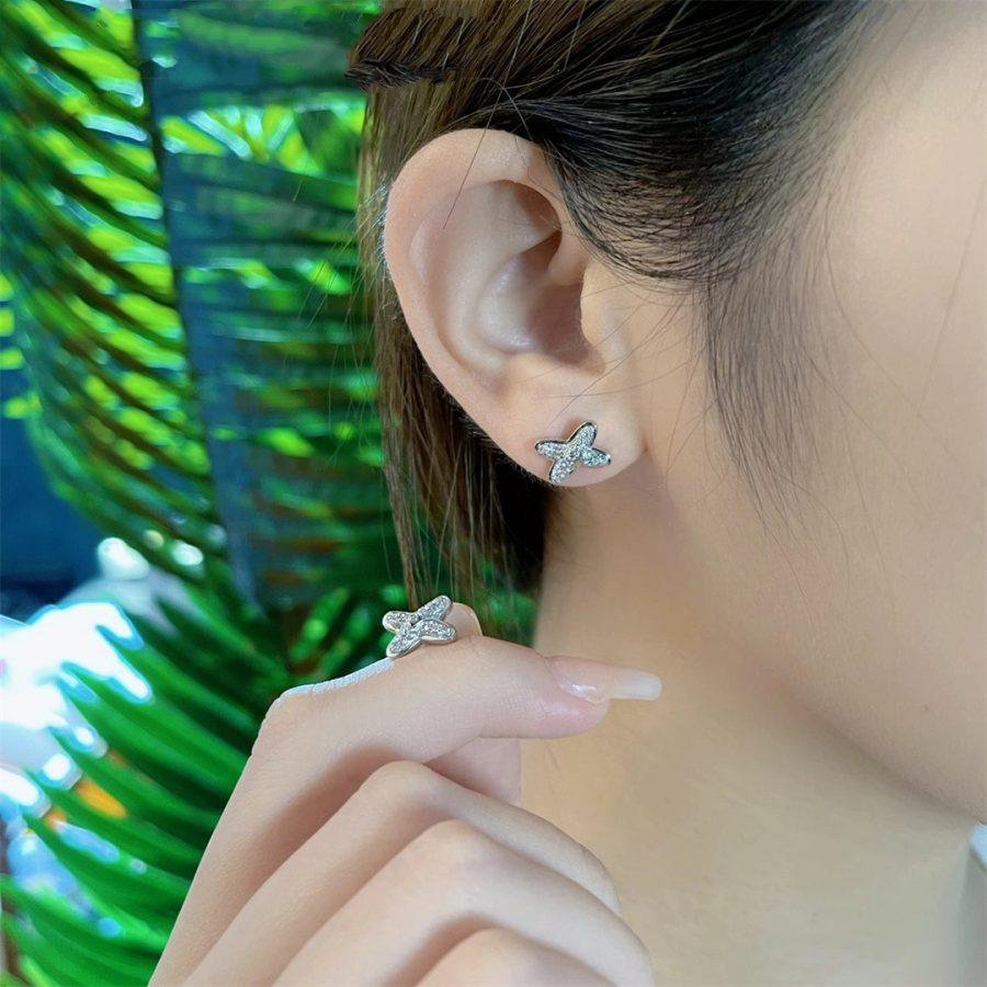 [⭐Veyra]JEUX DE SILVER DIAMOND EARRINGS