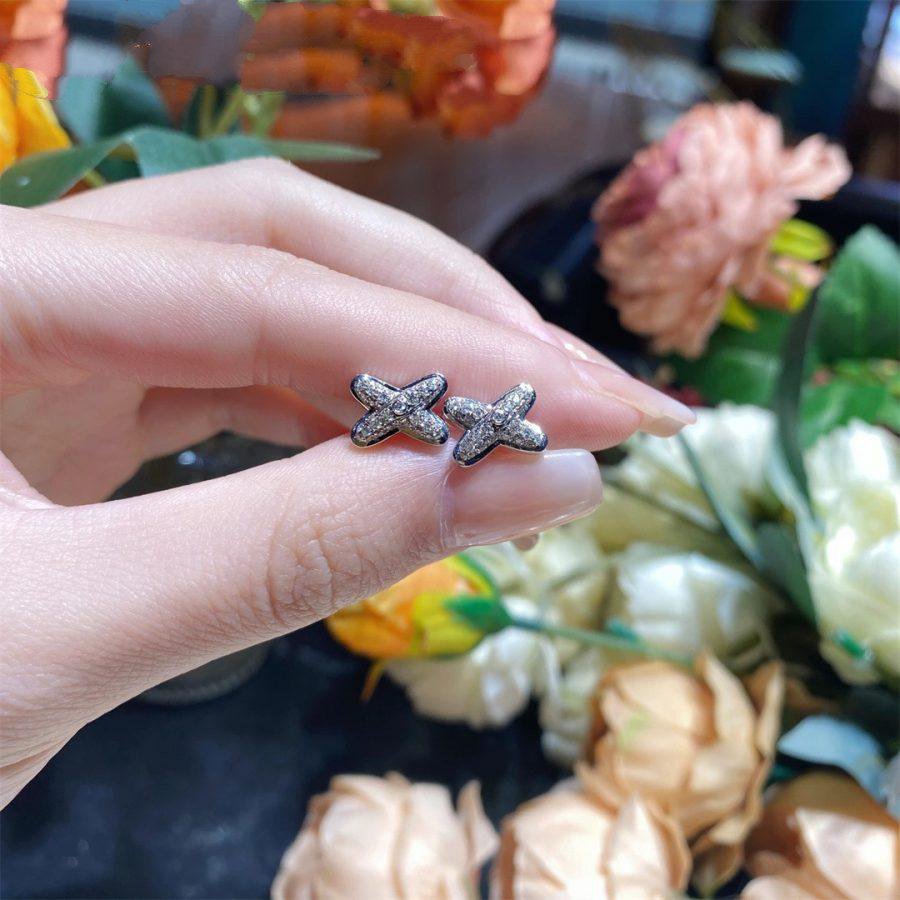 [⭐Veyra]JEUX DE SILVER DIAMOND EARRINGS