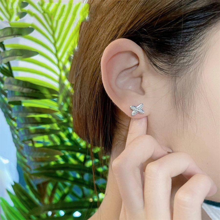 [⭐Veyra]JEUX DE SILVER DIAMOND EARRINGS
