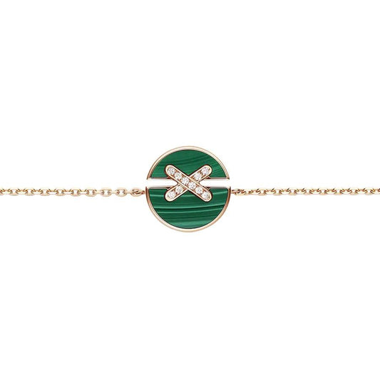 [⭐Veyra]JEUX DE BRACELET MALACHITE PINK GOLD DIAMONDS