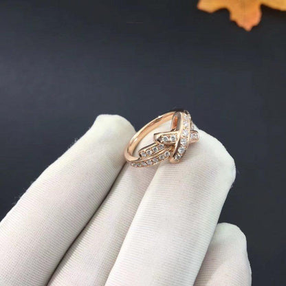 [⭐Veyra]JEUX DE RING PINK GOLD DIAMOND