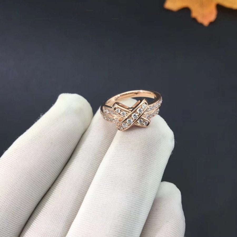 [⭐Veyra]JEUX DE RING PINK GOLD DIAMOND