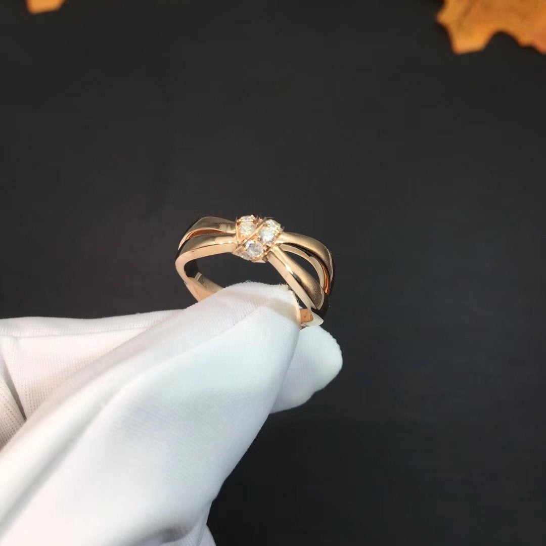 [⭐Veyra]LIENS RING PINK GOLD DIAMOND