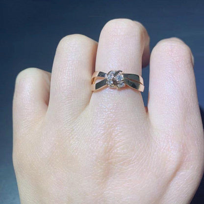 [⭐Veyra]LIENS RING PINK GOLD DIAMOND