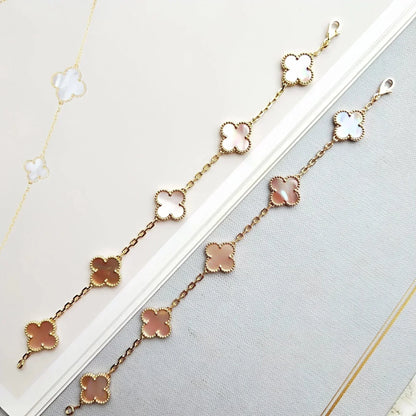 [⭐Veyra] CLOVER 5 MOTIFS  PINK MOP BRACELET COLLECTION