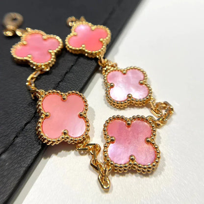[⭐Veyra] CLOVER 5 MOTIFS  PINK MOP BRACELET COLLECTION