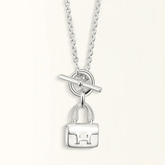 [⭐Veyra]POP H PEDANT SILVER NECKLACE