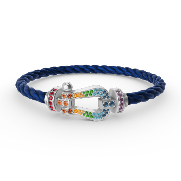 [⭐Veyra]FORC LARGE HORSESHOE  COLORED DIAMOND BRACELET SILVER