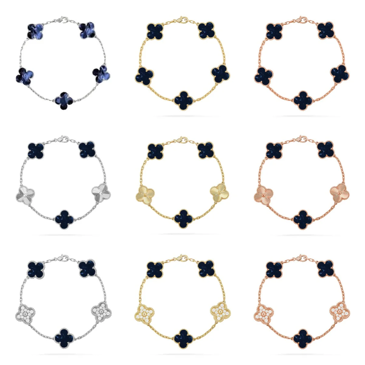 [⭐Veyra]CLOVER 5 MOTIF PIETERSITE BRACELET COLLECTION