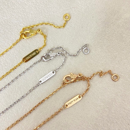 [⭐Veyra]NEW 15MM PURPLE SAND-GOLD FOUR-LEAF CLOVER NECKLACE