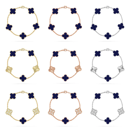 [⭐Veyra]CLOVER 5 MOTIF LAPIS LAZULI BRACELET COLLECTION