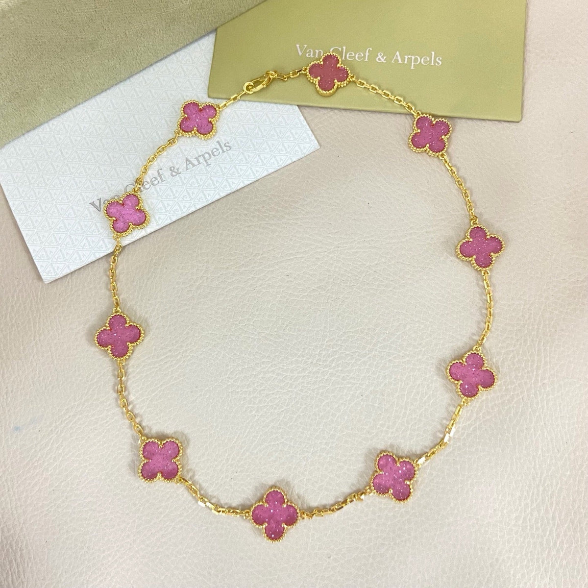 [⭐Veyra]CLOVER 10 MOTIFS  NEW BUBBLE PINK ENAMEL
