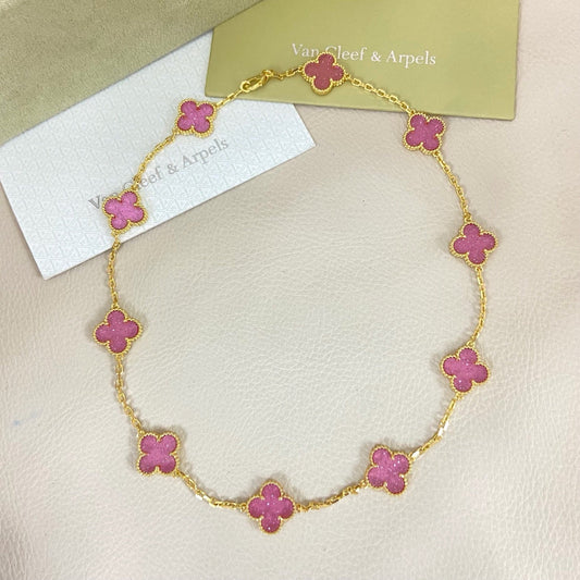 [⭐Veyra]CLOVER 10 MOTIFS  NEW BUBBLE PINK ENAMEL