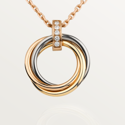 [⭐Veyra]TRINITY NECKLACE GOLD  DIAMONDS