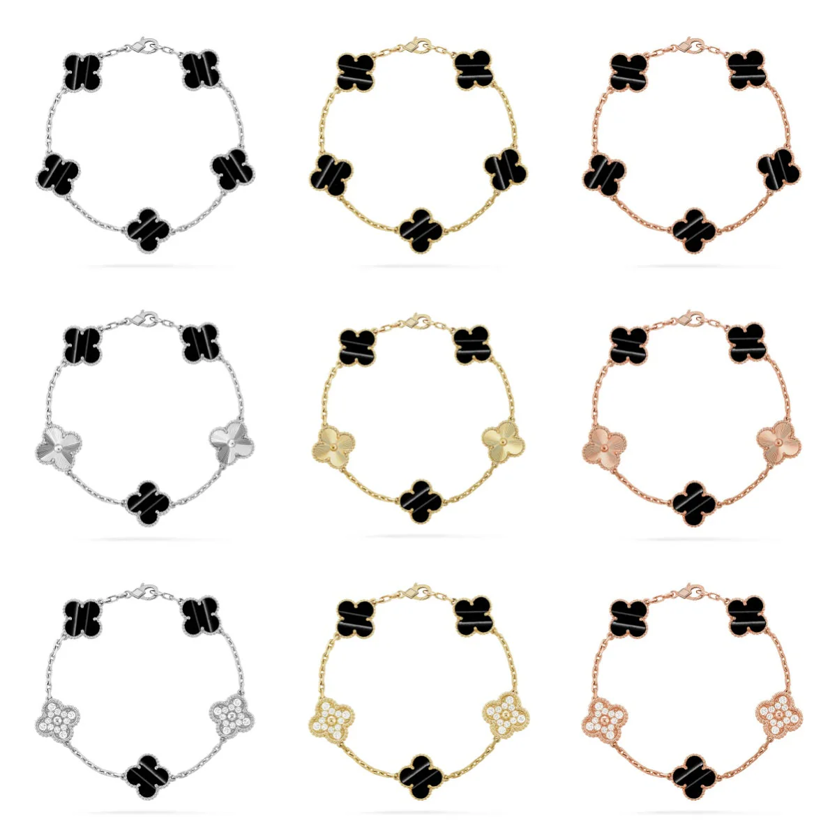 [⭐Veyra] CLOVER 5 MOTIF PULSAR STONE BRACELET COLLECTION