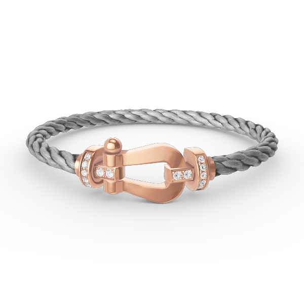 [⭐Veyra]FORCE LARGE HORSESHOE HALF DIAMOND BRACELET ROSE GOLD