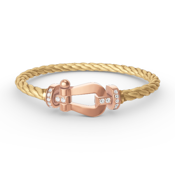 [⭐Veyra]FORCE LARGE HORSESHOE HALF DIAMOND BRACELET ROSE GOLD