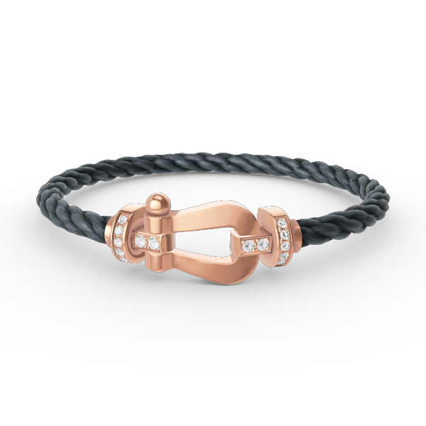 [⭐Veyra]FORCE LARGE HORSESHOE HALF DIAMOND BRACELET ROSE GOLD