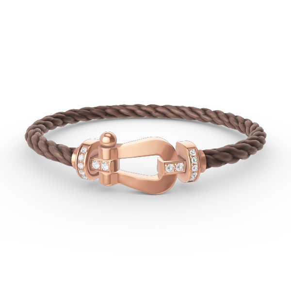 [⭐Veyra]FORCE LARGE HORSESHOE HALF DIAMOND BRACELET ROSE GOLD
