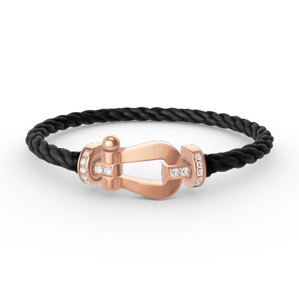 [⭐Veyra]FORCE LARGE HORSESHOE HALF DIAMOND BRACELET ROSE GOLD