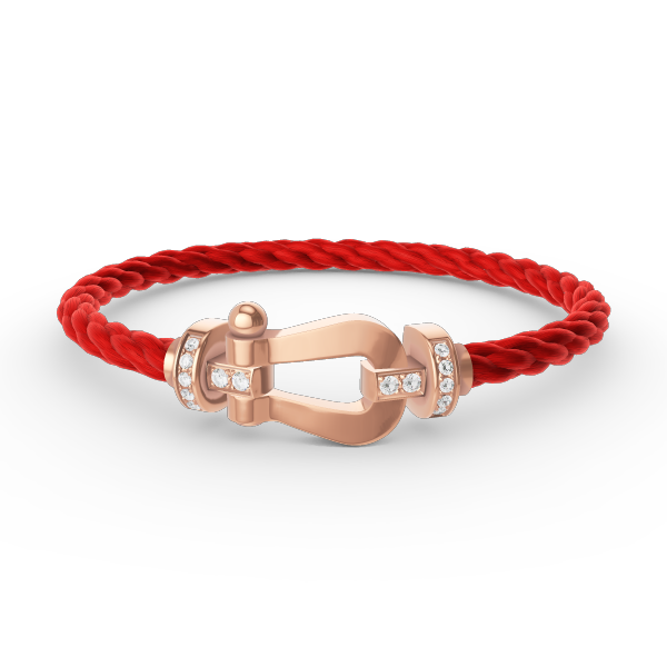 [⭐Veyra]FORCE LARGE HORSESHOE HALF DIAMOND BRACELET ROSE GOLD
