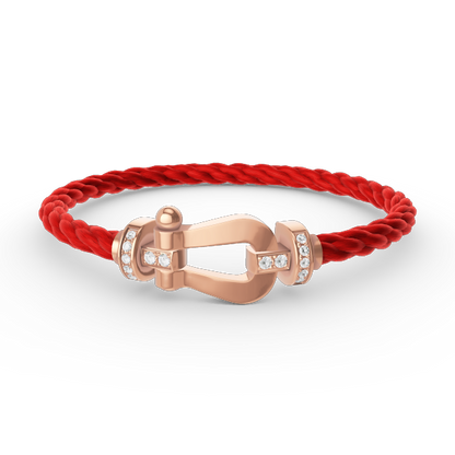 [⭐Veyra]FORCE LARGE HORSESHOE HALF DIAMOND BRACELET ROSE GOLD