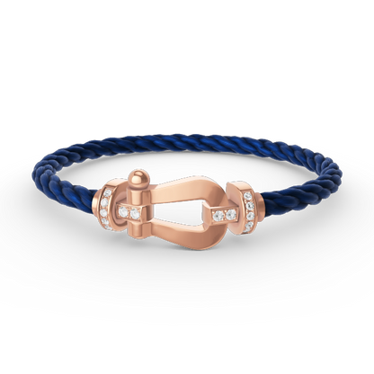 [⭐Veyra]FORCE LARGE HORSESHOE HALF DIAMOND BRACELET ROSE GOLD