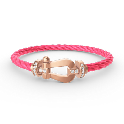 [⭐Veyra]FORCE LARGE HORSESHOE HALF DIAMOND BRACELET ROSE GOLD