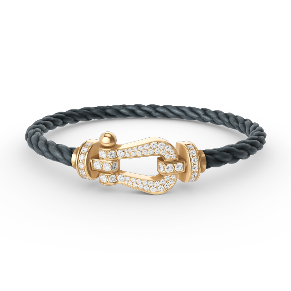 [⭐Veyra]FORCE LARGE HORSESHOE FULL DIAMOND BRACELET GOLD