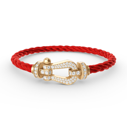 [⭐Veyra]FORCE LARGE HORSESHOE FULL DIAMOND BRACELET GOLD
