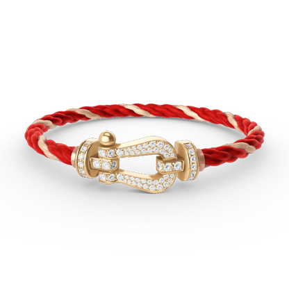 [⭐Veyra]FORCE LARGE HORSESHOE FULL DIAMOND BRACELET GOLD
