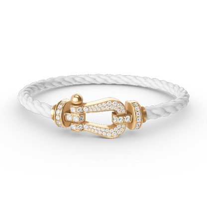 [⭐Veyra]FORCE LARGE HORSESHOE FULL DIAMOND BRACELET GOLD