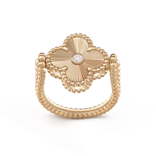 [⭐Veyra]CLOVER RIVERSIBLE ROSE GOLD RING