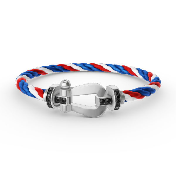 [⭐Veyra]FORCE LARGE HORSESHOE BLACK DIAMOND BRACELET SILVER