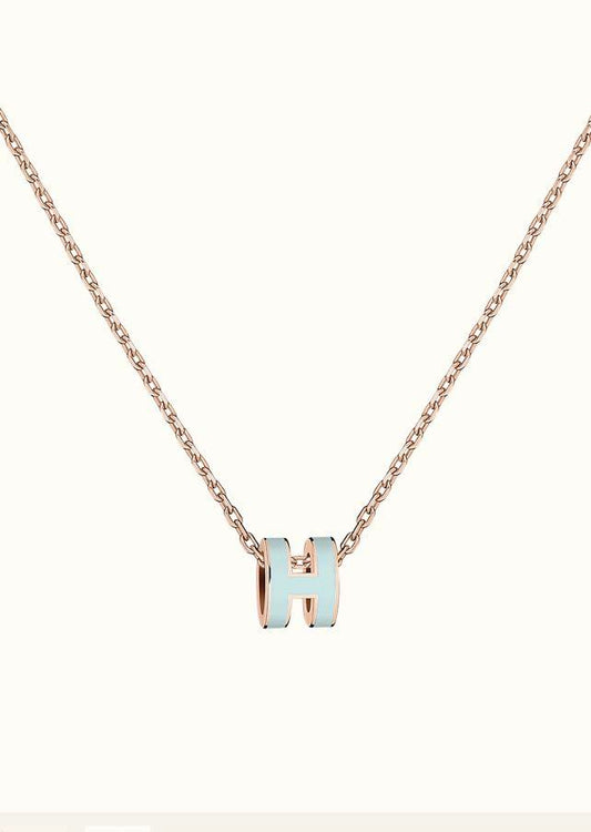 [⭐Veyra]POP H LIGHT BLUE NECKLACE