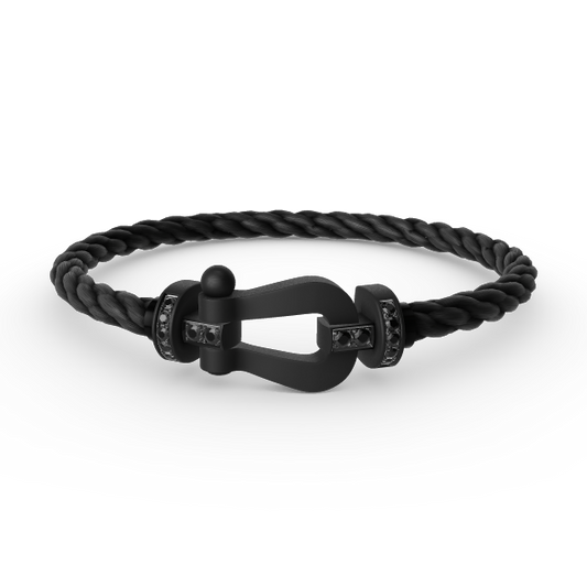 [⭐Veyra]FORCE LARGE SERIES HORSESHOE BLACK SAMURAI BRACELET
