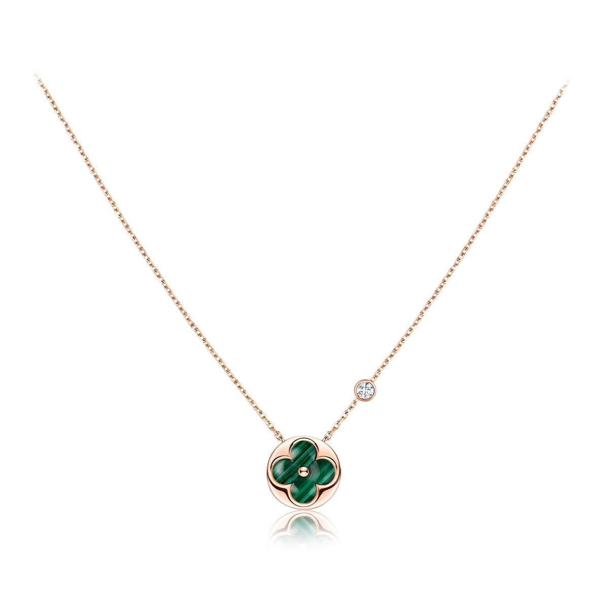 [⭐Veyra]SUN PEDANT PINK GOLD 1 DIAMOND NECKLACE