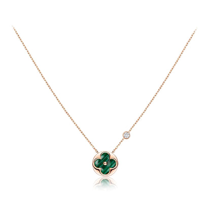 [⭐Veyra]SUN PEDANT PINK GOLD 1 DIAMOND NECKLACE