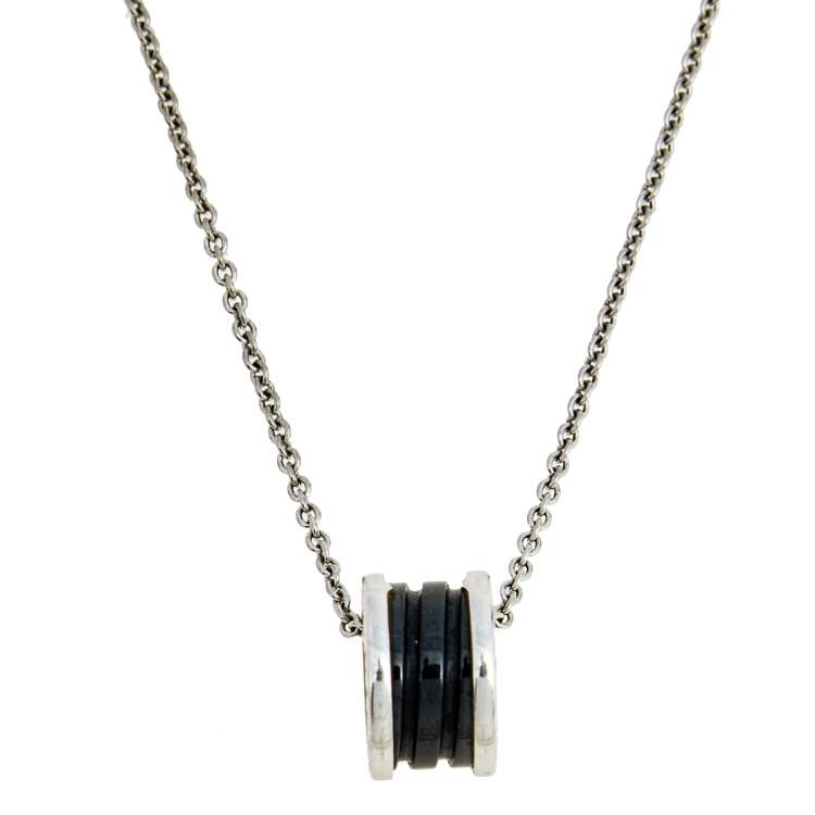[⭐Veyra]ZERO 1 BLACK CERAMIC SILVER NECKLACE