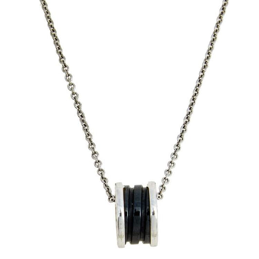 [⭐Veyra]ZERO 1 BLACK CERAMIC SILVER NECKLACE