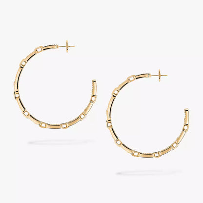 [[⭐Veyra]Move Link Diamond Hoop Earrings